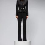 Costum dama deux pieces elegant de lux cu pantaloni creion si sacou cambrat Rosu