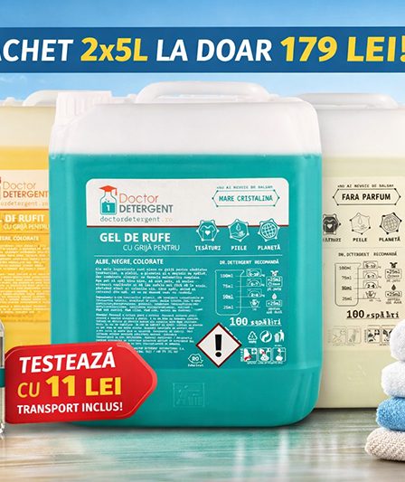 Doctor Detergent: detergent lichid premium pentru rufe curate si piele sensibila