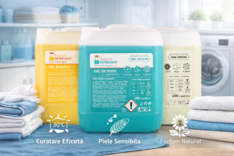Doctor Detergent: detergent lichid premium pentru rufe curate si piele sensibila